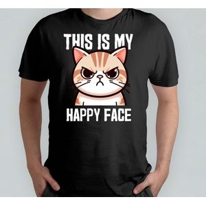 This is my Happy Face - T Shirt - Funny - Humor - Jokes - Comedy - Grappig - Lachen - Humor - Geinig