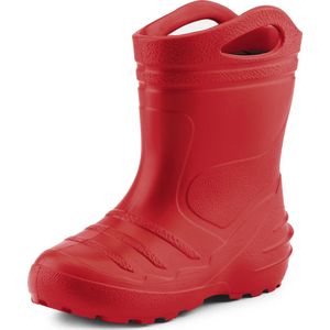 Ladeheid LA-KL-051 Kinder Regenlaarzen - Rubber - met Binnenschoen en Grepen - Waterdicht - EVA - Wasbare Binnenschoen – Rood – 32