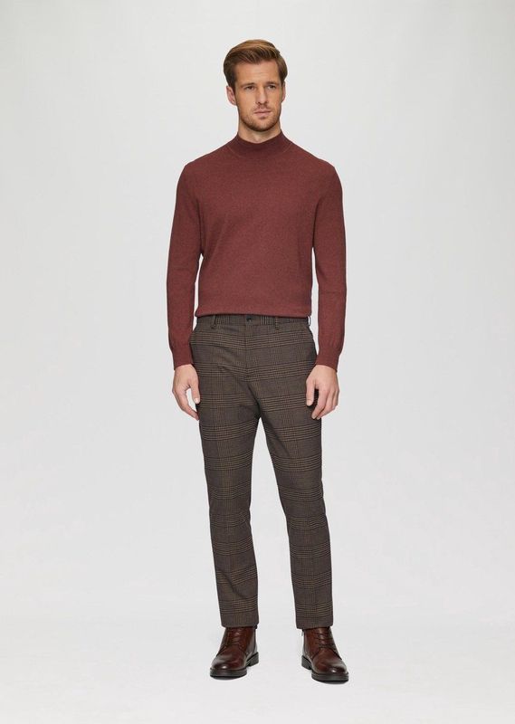 Pantalon - Slim-fit - Geruit