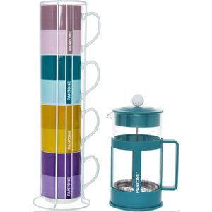Pantone Multicolor Set Van Meerkleurige Mokken & French Press 380 ml