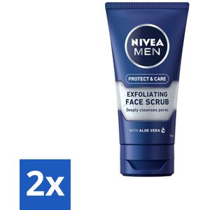 2 x NIVEA MEN - Protect & Care - Gezichtsscrub - 75 ml -