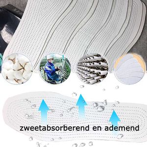 Allernieuwste.nl® 2 PAAR 100% Katoenen Inlegzolen 7-laags Zweetabsorberende Ademende Sport Inlegzolen voor Mannen en Vrouwen met Melaleuca - 4 Seizoenen - Wit - 2 PAAR Maat 40