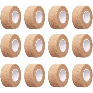 12 rollen - Vingerverbanden - Vingerpleister zelfklevende verbanden - 2,5 cm x 4 m Zelfklevende verbanden - Zelfklevende verbanden - Elastische verbanden - Zelfklevende fixatieverbanden - Gipsverbanden - Dierenartsverbanden - Voor eerstehulpsport