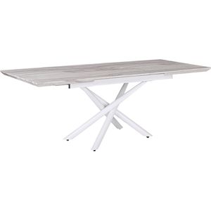 BELIANI MOIRA - Uitschuifbare eettafel - Wit - 90 x 160/200 cm - MDF