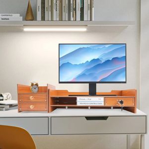 Monitorstandaard met Laden en Telefoonhouder - Ruimtebesparend en Ergonomisch