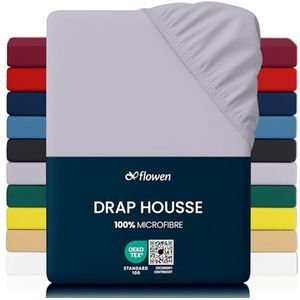 Hoeslaken 140 x 200 cm Microfiber Lichtgrijs Ademend Hypoallergeen Anti-Mijt Zacht Kreukvrij Machinewasbaar