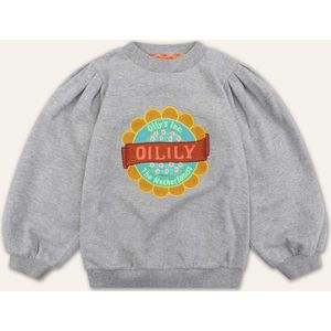 Honny sweater 99 Grey melee with artwork flower logo Grey: 104/4yr