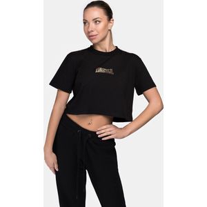Lonsdale - Aultbea T-Shirt - Zwart/Gold - Cropped T-shirt