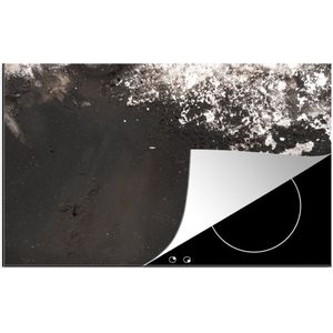 KitchenYeah® Inductie beschermer 80x52 cm - Metaal - Zilver - Roest print - Kookplaataccessoires - Afdekplaat voor kookplaat - Inductiebeschermer - Inductiemat - Inductieplaat mat