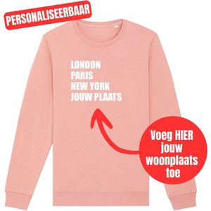 Sweater canyon pink M - London, Paris, New York, jouw woonplaats - Wit
