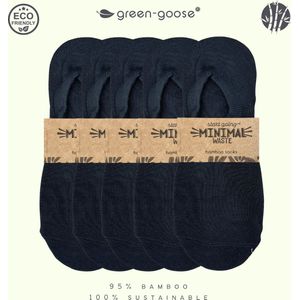 green-goose® Bamboe Footies Dames | Lange Footies | 5 Paar | Zwart | Enkelsokken | Duurzaam Ademend Materiaal