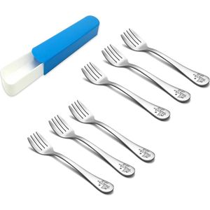 Goodivery ® Leuke Roestvrijstalen Kinderbestekset voor Peutertjes en Kinderen met Reisdoos, 6-Delig