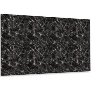 Tulup PVC Wandpaneel - Donker Marmer Vinyl Wandpaneel - 100 cm x 50 cm - Zwart Vinyl Wandpaneel - 1 stuk - PVC Wandpaneel - Marmer Muurpaneel - Vinyl Wandbekleding - Plaktegels Keuken en Badkamer