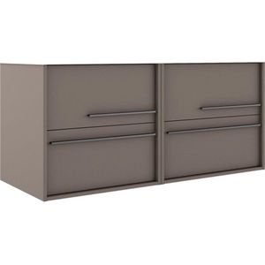 Adema Prime Essential Wastafelonderkast - 120x55x45.5cm - 4 lades - Standaard greep - MDF - taupe