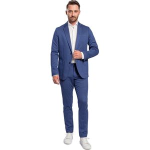 Suitable - Kostuum Flex Blauw - Heren - Maat 50 - Slim-fit