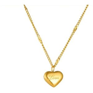 Lucardi - Eve - Eve goldplated ketting met hanger hart