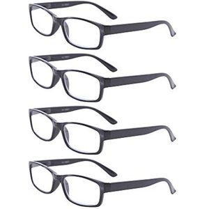 4 paar lichtgewicht comfortabele leesbrillen voor heren en dames