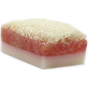 Natuurlijke pompoenvezel Geitenmelk Rozenwater zeep - 100% Handmade - Loofah Soap-
