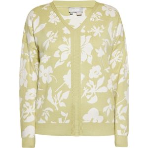 usha - Pullover - Met Bloemenmotief - V-hals - Lange Mouwen