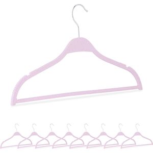 Relaxdays kledinghanger stro - set van 10 - kleerhanger - dun - antislip - kunststof