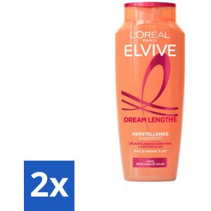 2 x L'Oréal Elvive Dream Lengths Shampoo 250 ml - L'Oréal Paris - Elvive - Shampoo - Lang Haar - Beschadigd Haar