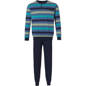Heren pyjama strepen turquoise