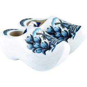 mini souvenier klomp wit met blauw Holland