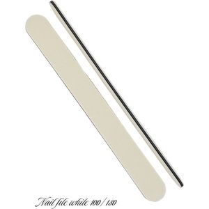 Nagelvijl 5 stuks - Nail file straight black/white - 100/180 - Japans kwaliteits papier - Metis