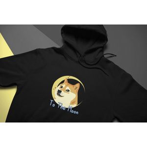 Dogecoin Moon Meme Hoodie | To The Moon | Cryptocurrency | Bitcoin btc | Ethereum ETH | Crypto | Unisex Maat M