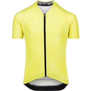 BIORACER Icon Op Art - Fietsshirt Zomer - Kinderen - Geel - Korte Mouw - Ademend & Aansluitend - Maat 128