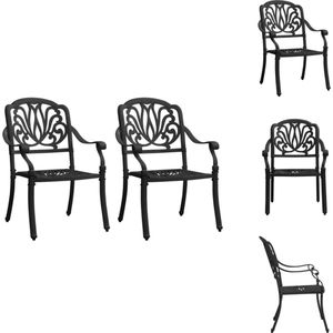 vidaXL Tuinstoel - Tuinstoelen - Stoel - Stoelen - Tuinstoelen 2 st gietaluminium zwart