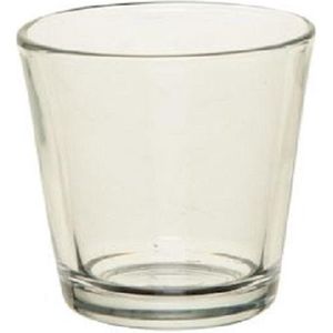 10x Theelichthouders/waxinelichthouders transparant glas 7 cm - Glazen kaarsenhouder voor waxinelichtjes 10 stuks