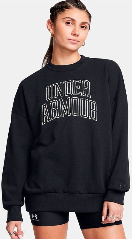 Under Armour Icon Heavyweight Terry Oversized Sweatshirt Zwart L Vrouw