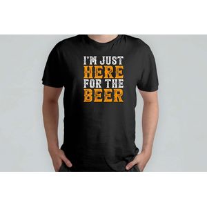 I'm Just Here For The Beer - T Shirt - BeerLover - Funny - CraftBeer - BeerTime - HoppyHour - BierLiefhebber - SpeciaalBier - BierTijd - BierOClock