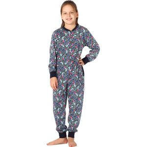 Merry Style Kinder Pyjama - ronde hals - lange mouwen - lange broek met zakken - Katoen - MS-MS10-186-PJ - Marineblau Tukan - 110-116