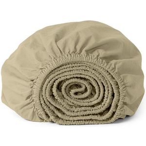 Yumeko - Hoeslaken - Groen - Percal Katoen - 180x200x30 - Biologisch & Ecologisch