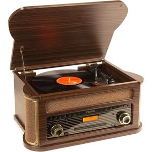 Retro Platenspeler met Bluetooth, CD en USB - DAB+ en FM Radio