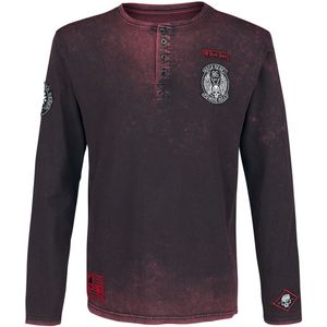 Rock Rebel by EMP Zwart-rood longsleeve shirt met print - Heren - S