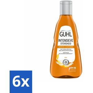 6 x Guhl - Shampoo - Intensieve Stevigheid - 250 ml - Haarversterkend Shampoo - Volume Shampoo - Dun Haar - Slap Haar - Bierextract Shampoo
