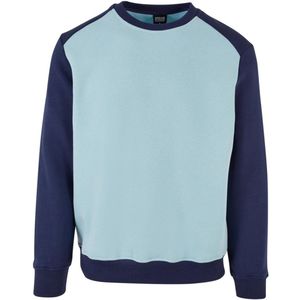 Urban Classics - 2-Tone Fake Raglan ocean blue/darkblue Crewneck sweater/trui - L - Blauw