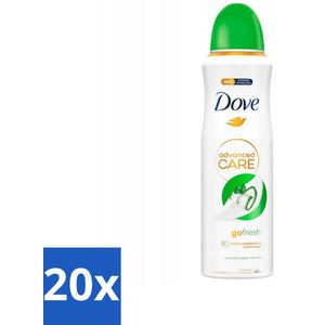 20 x Dove Deodorant Spray - Komkommer & Groene Thee - 200 ml - Verzorgend Deodorant - Huidvriendelijk Deodorant - Alcoholvrij Deodorant - Vegan Deodorant