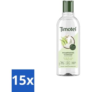 15 x Timotei - Shampoo - Aloä Vera & Kokosolie - Hydraterend - 300ml - Droog Haar Shampoo - Normaal Haar Shampoo