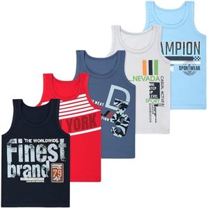 5 Jongens Onderhemd Katoenen Tank Tops voor Kinderen - Maat 92-170
