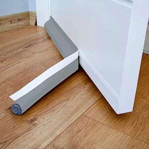 Tochtstopper 90 cm: Koudebescherming onder aan de deur, eenzijdig met zelfklevende afdichting, bescherming tegen tocht en lawaai, weerstrip voor deur seal strip, Antraciet