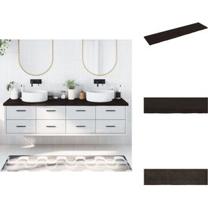 vidaXL Wastafelblad - Wastafelbladen - Blad Voor Wastafel - Tafelblad - Wastafelblad 200x50x(2-4) cm behandeld massief hout donkerbruin