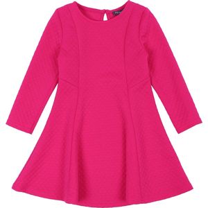 Roze uitlopende jurk met lange mouwen