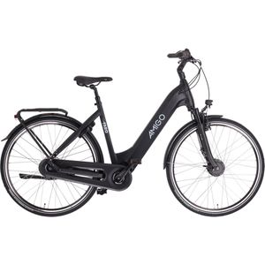 AMIGO E-Faro S3 Elektrische Fiets - E-bike 28 Inch - 50 cm - Damesfiets - 7 Versnellingen - Rollerbrake - 550 Wh - Matzwart