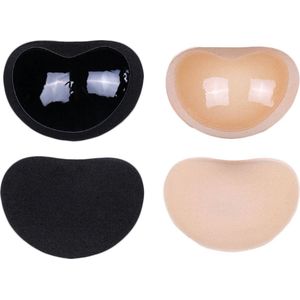 KELERINO. Bikini Push Up Pads - Waterproof - Zelfklevend - 2 Paar - Beige en Zwart