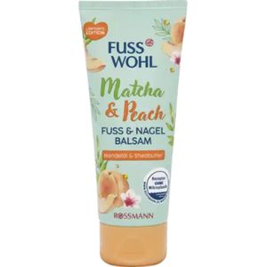 Fusswohl Voet- & nagelbalsem - Matcha & Peach | 1x 75 ml - Met amandelolie, sheaboter, biotine en panthenol