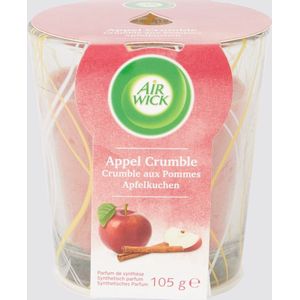 Air Wick Essential Oils Apple Crumble geurkaars 105 gram - Apfelkuchen kaars - Crumble aux Pommes - Met de geur van appelkruimel in een decoratief glazen potje
